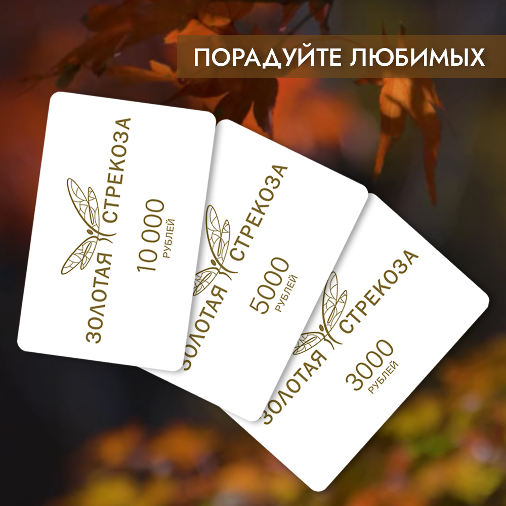Подарочные карты сети «Золотая Стрекоза»